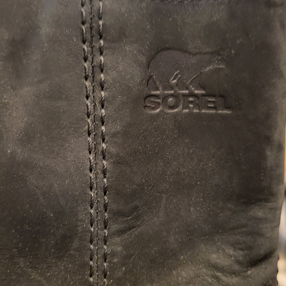 Sorel Women's Joan Of Arctic Wedge Mid Boot Black Leather Size 9 - Picture 10 of 10